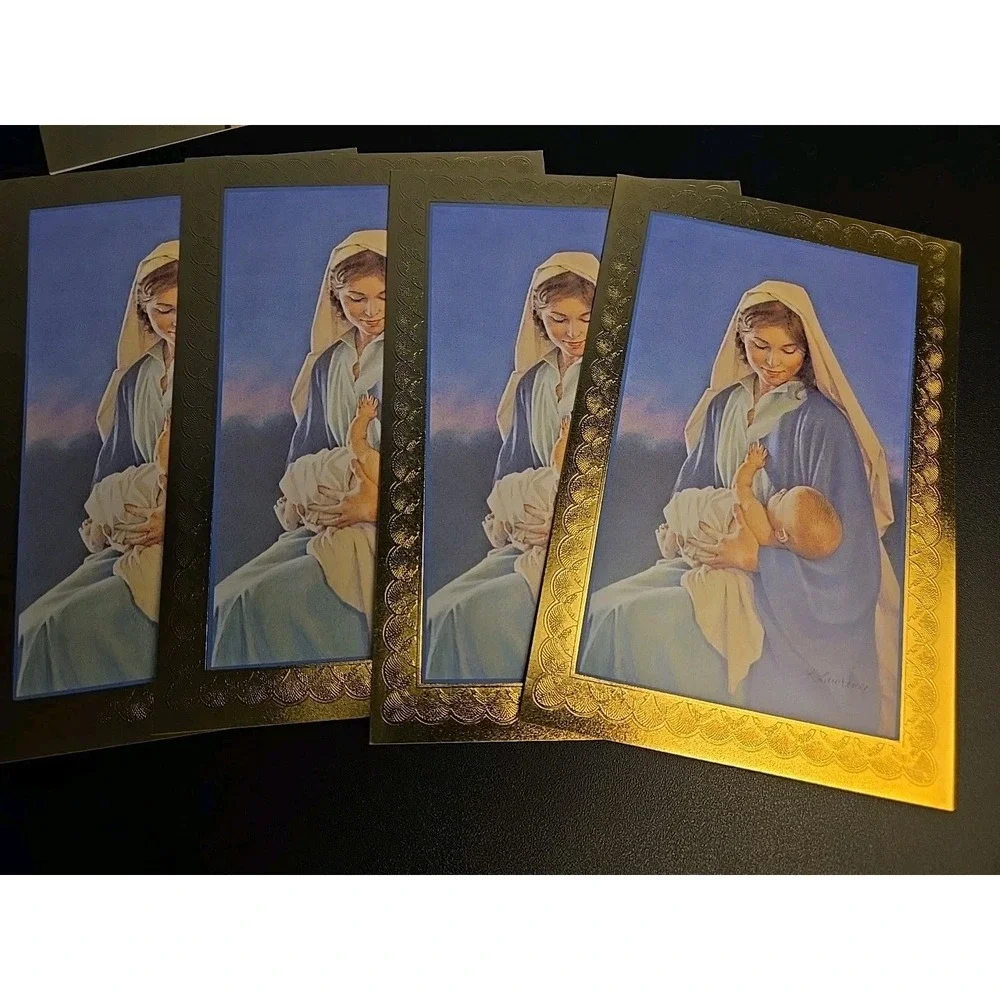 Plus Mark Religious 8 Christmas‎ Holiday Cards Mary With Baby Jesus Envelopes